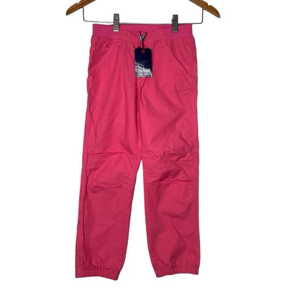 Blukids Girls Size 6 - 6X Cargo Pants From Italy elastic Waist Pink Embroidered - Picture 3 of 14